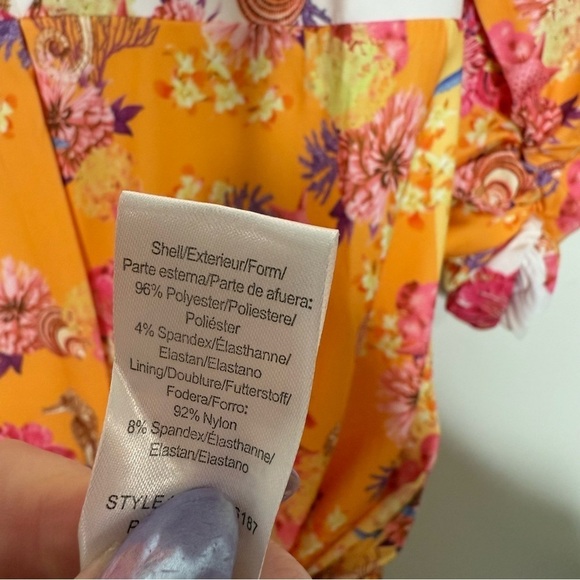 Nwt Hale Bob Yetty Orange Floral Dress - Picture 8 of 10